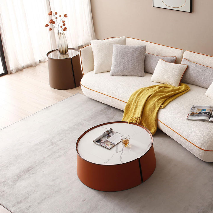 Orange Marble Top Coffee Table | LyuHome Modern Design