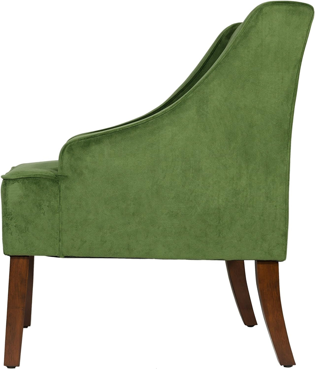 Velvet Swoop Arm Living-Room-Chairs, Dark Green