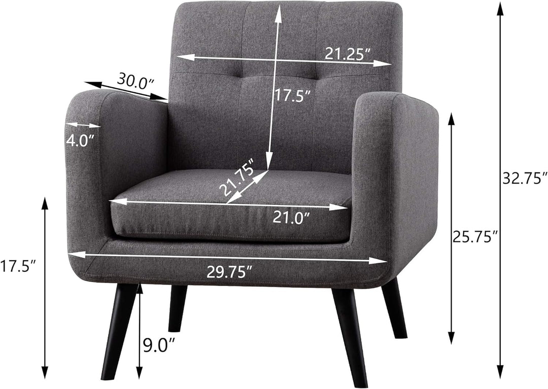 Accent Chairs for Living Room, Dark Gray, Set of 1