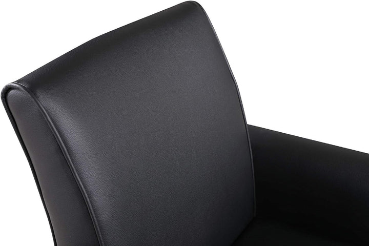 Modern Faux Leather Accent Chair Black