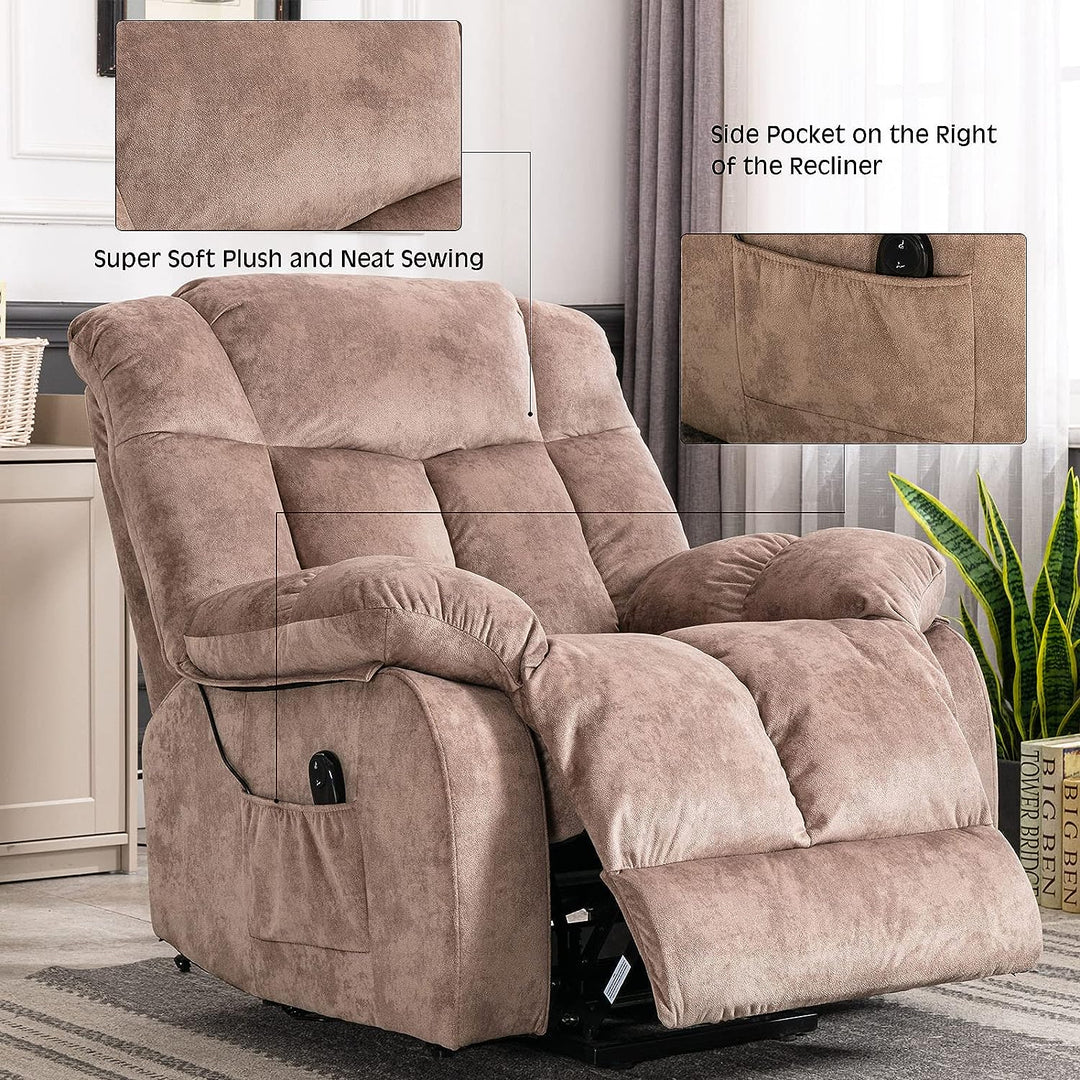 Power Lift Recliner Chair for Elderly Heavy Duty (Camel)