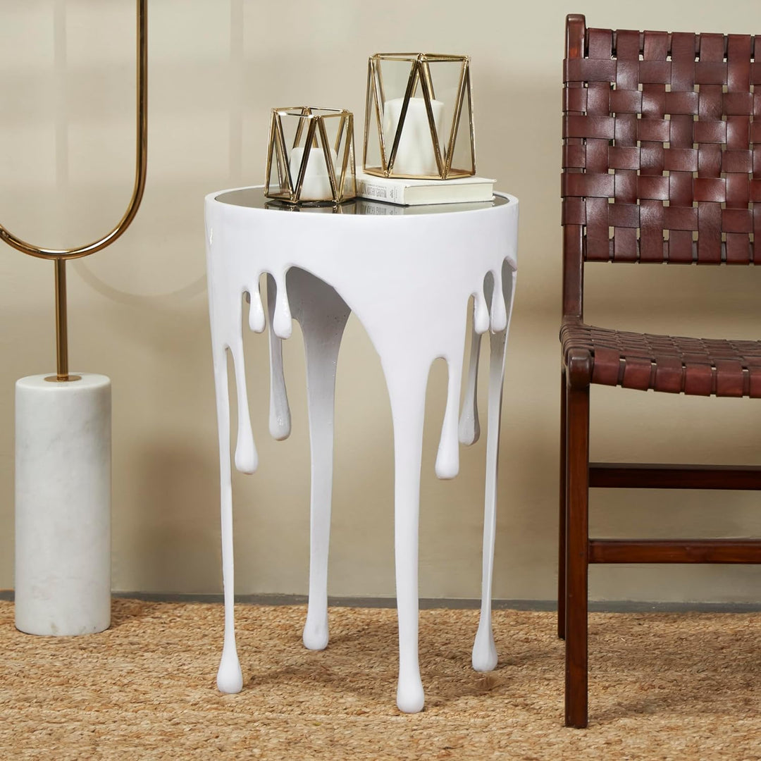 Accent Side Table 16" x 16" x 25" White