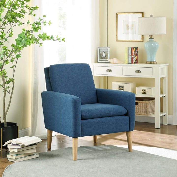 Modern Accent Fabric Chair Single Sofa Navy