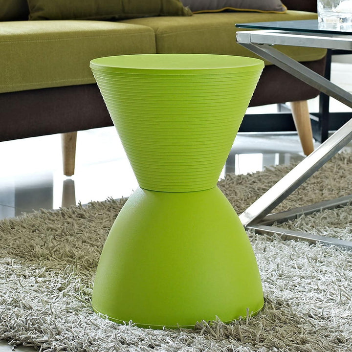 Haste Contemporary Hourglass Accent Stool Green