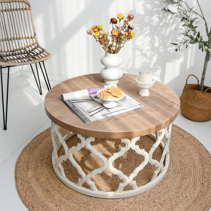 Rustic Farmhouse Coffee Table, Distressed Wood Top