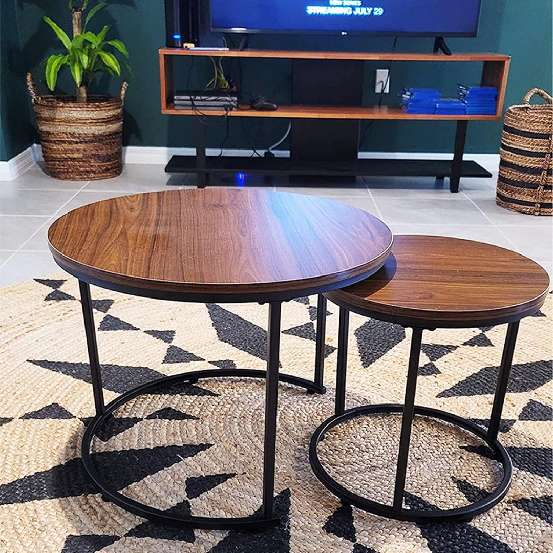 Coffee Table Nesting Set 2 Metal End Tables