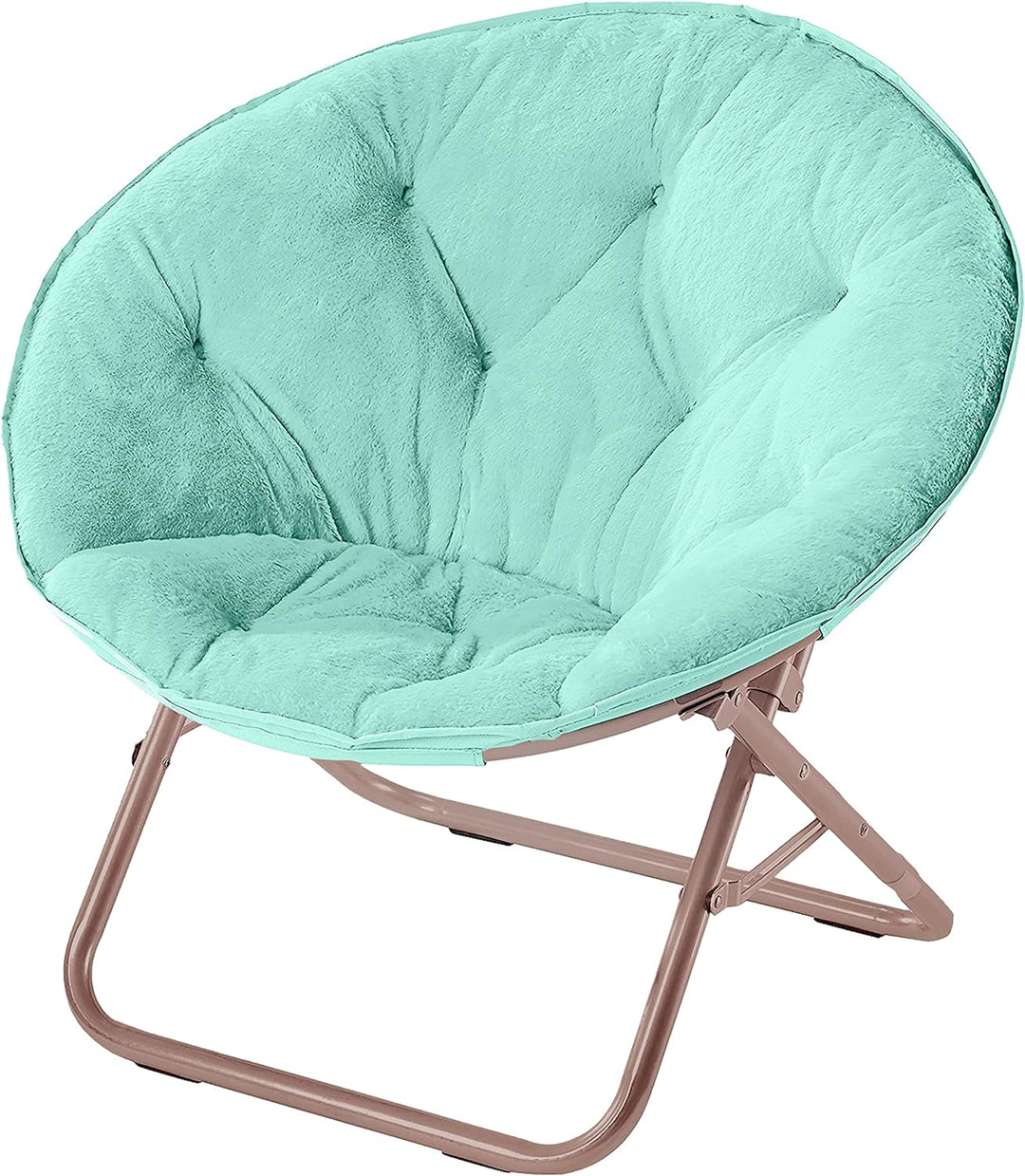 Urban Faux Fur Saucer Chair, Mint/Gold, One Size