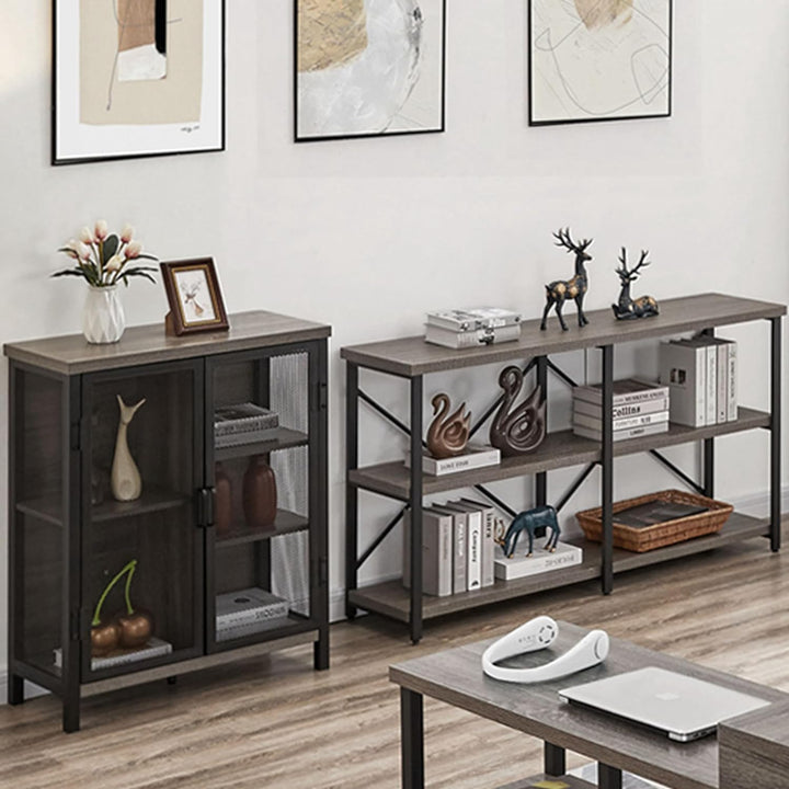 Rustic Console Table, 3 Tier Bookshelf