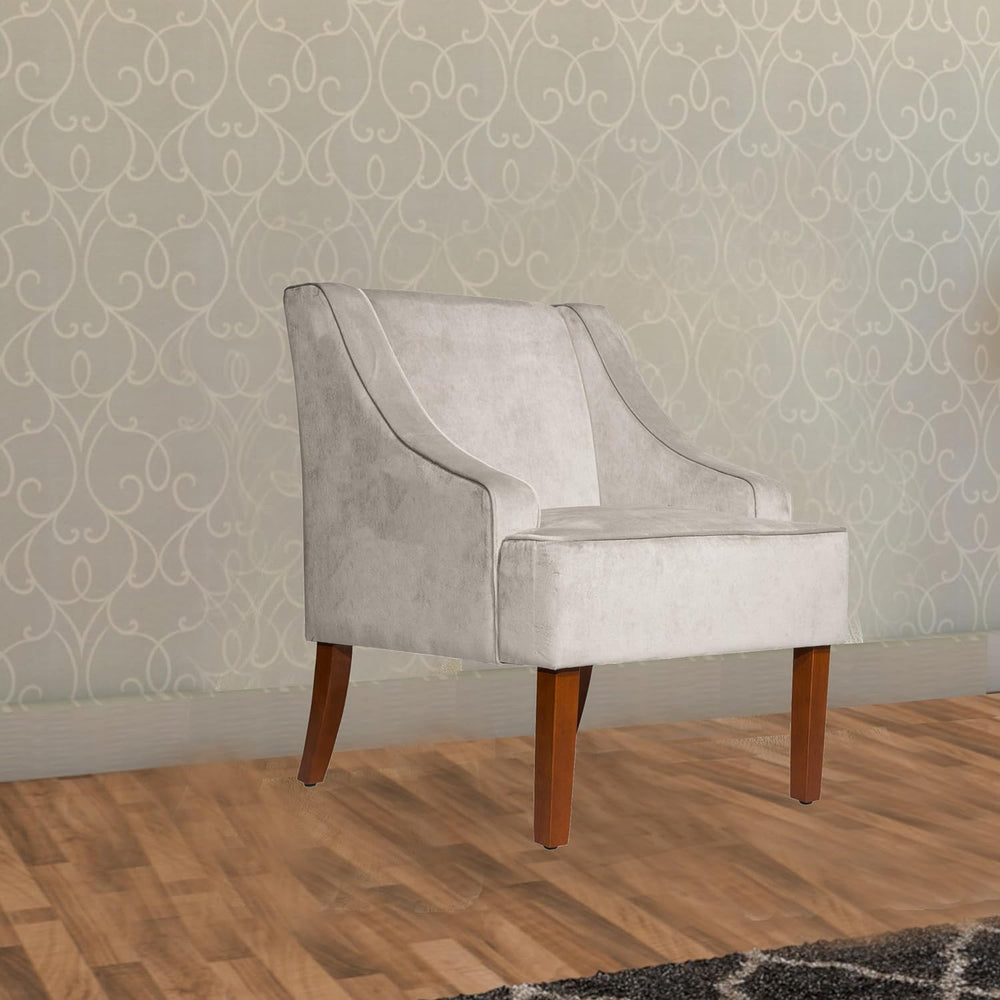 Swoop Arm Accent Chair, Velvet Grey