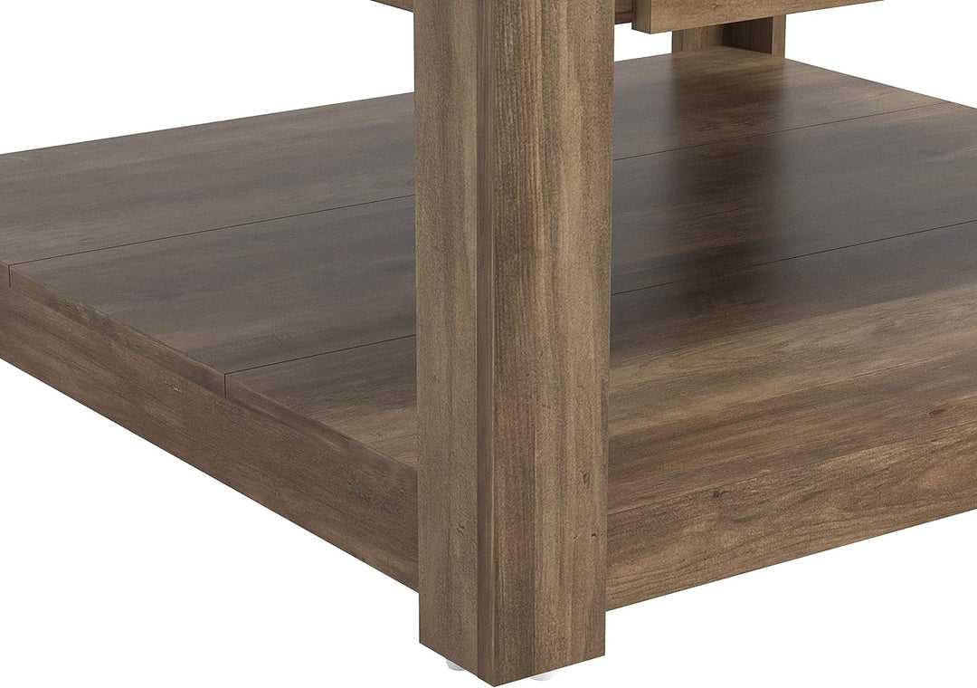 Galano Philia Modern Rectangular Coffee Table, Knotty Oak