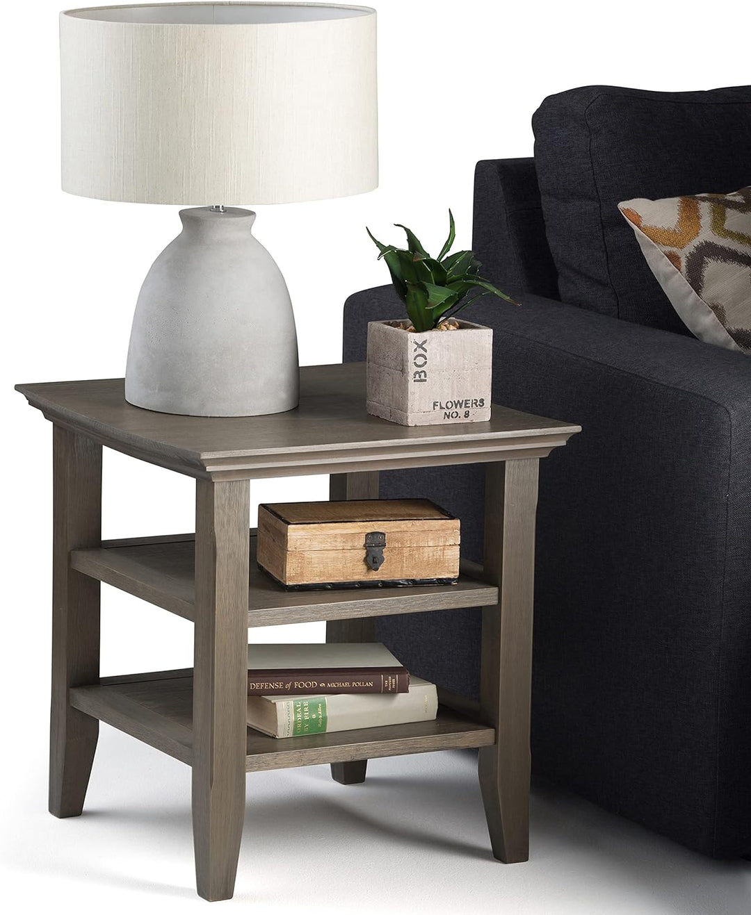 Acadian 19" End Table, Farmhouse Grey