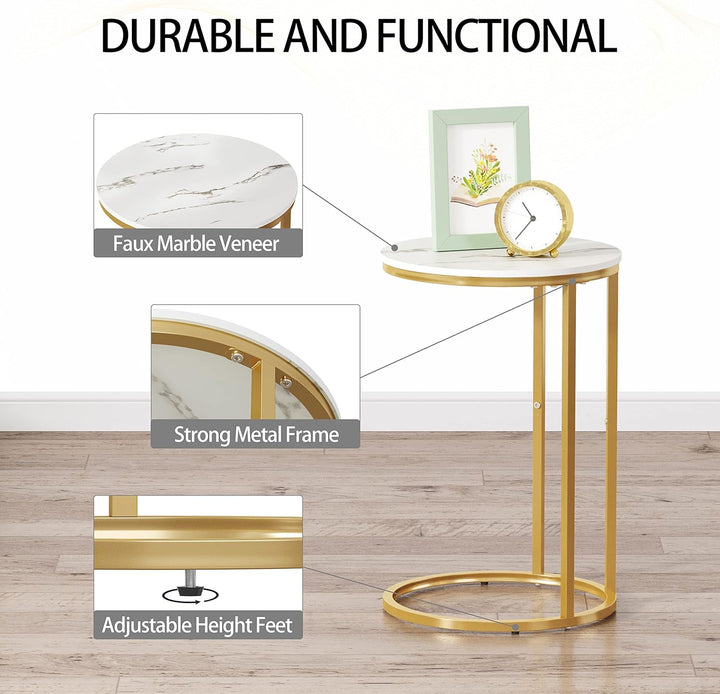 C Table End Table, C Shaped Sofa Side Table