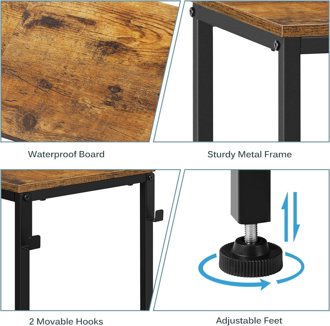 Narrow Console Table Rustic Brown Accent Tables Entryway