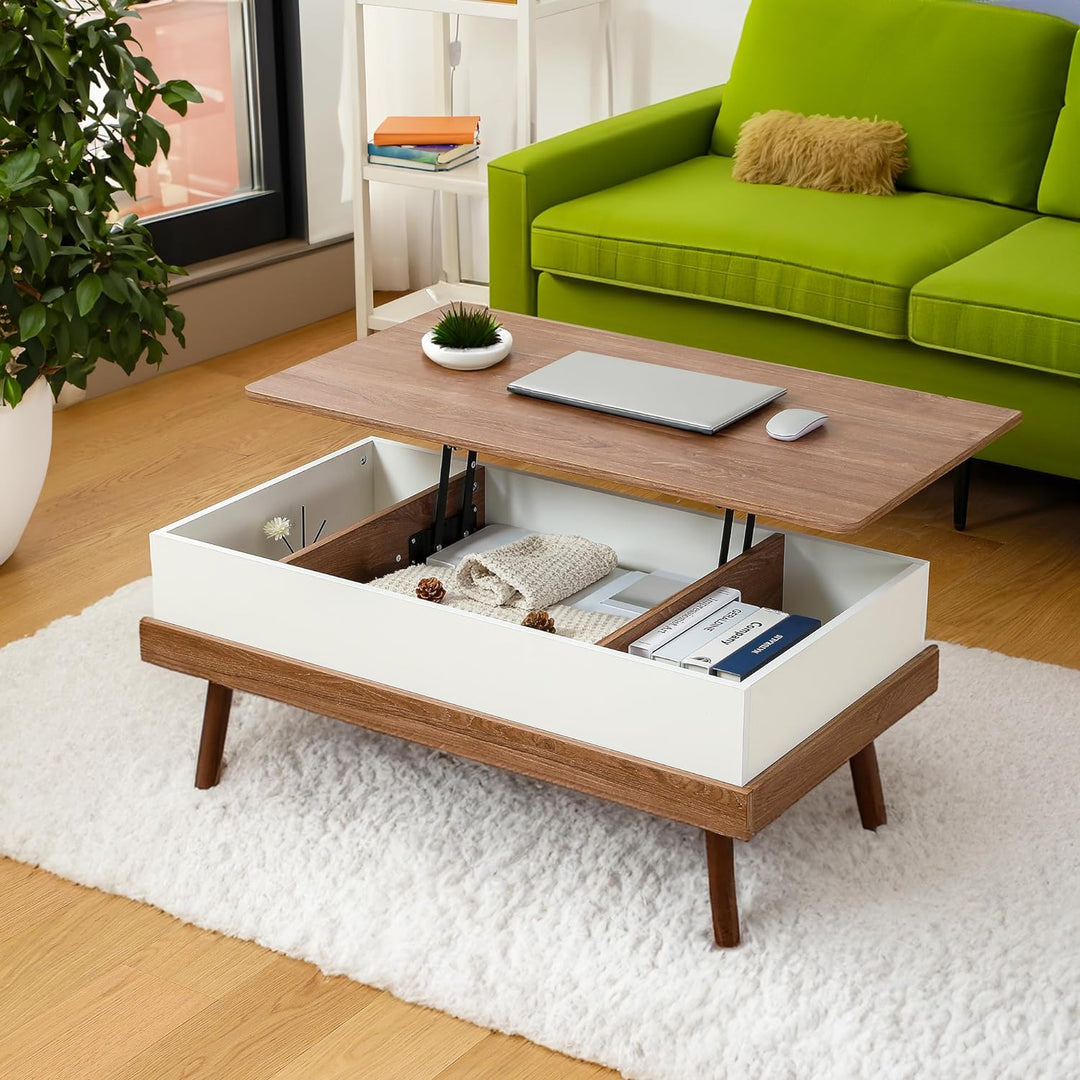 Houseables Lift Top Coffee Table with Storage, Brown, Modern