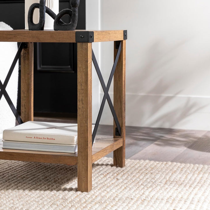 Sedalia Modern Farmhouse Metal X Side Table