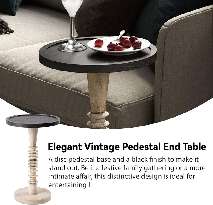 Pedestal Small Drinking Table, Farmhouse Tray Top