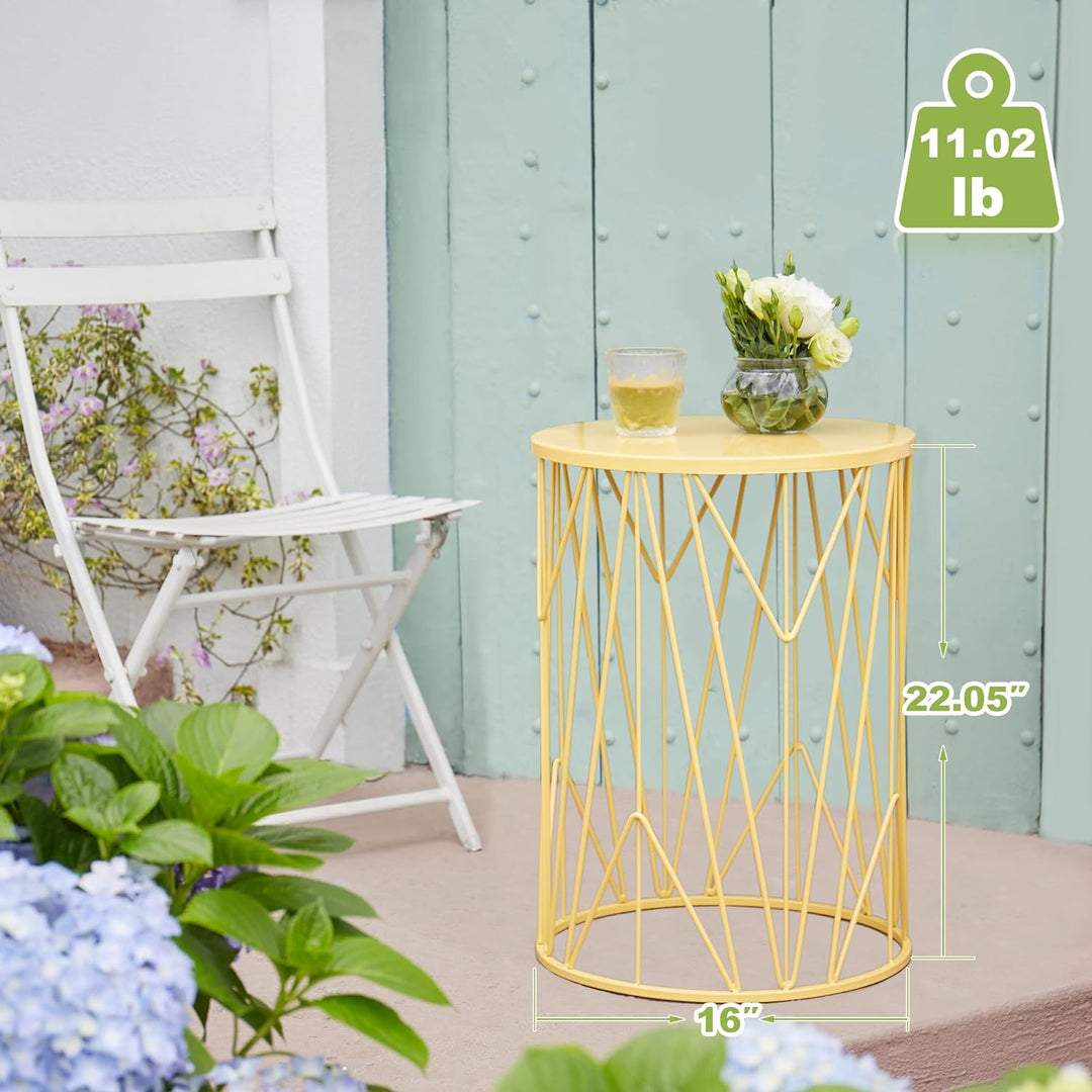 Multifunctional Indoor/Outdoor Side & Coffee Tables, Flower Yellow