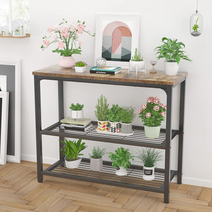 Small Console Table, Industrial Entryway, 32 Inch