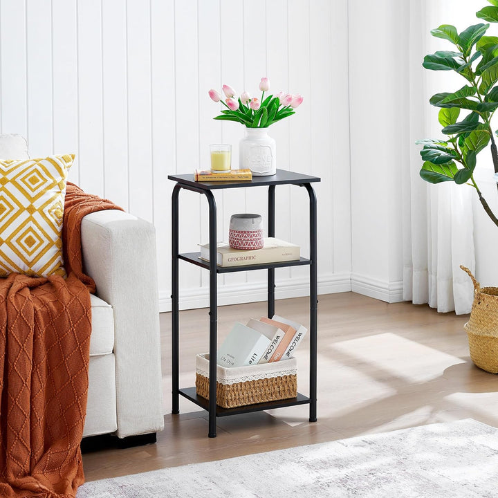 3 Tier Narrow Side Table with Storage Shelves