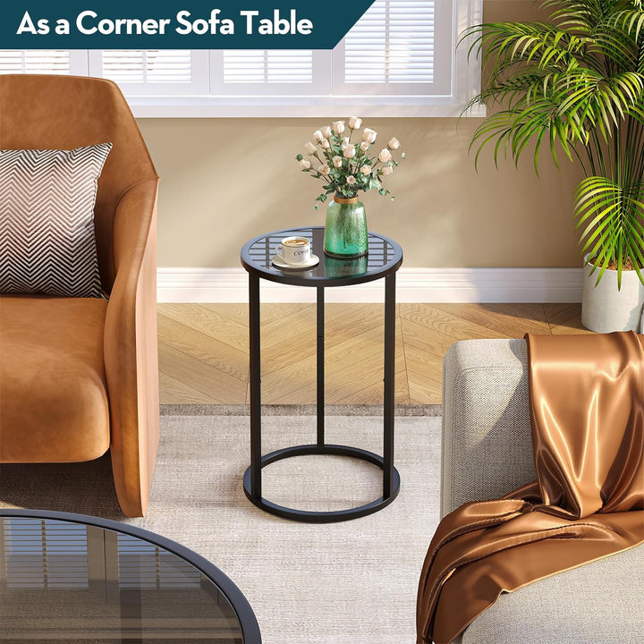 Stylish Black Glass Side Table for Small Spaces