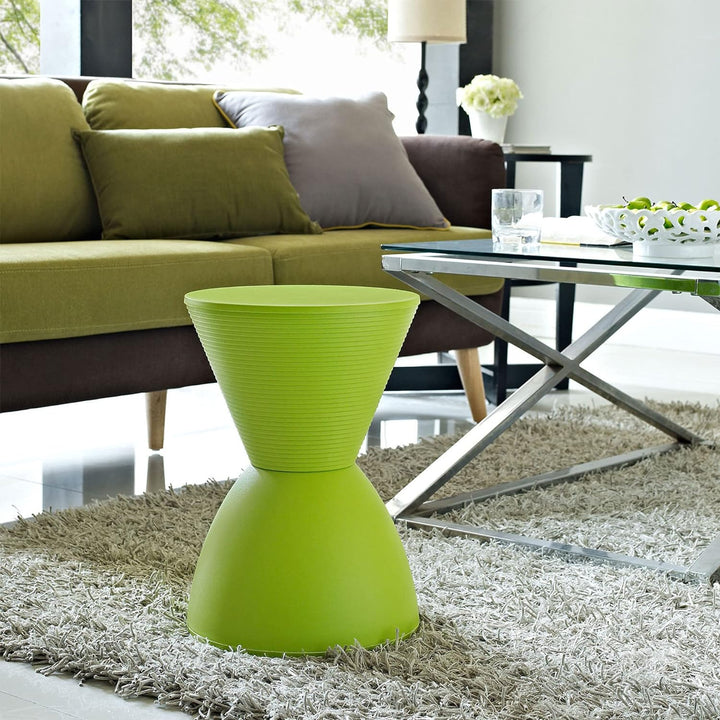 Haste Contemporary Hourglass Accent Stool Green