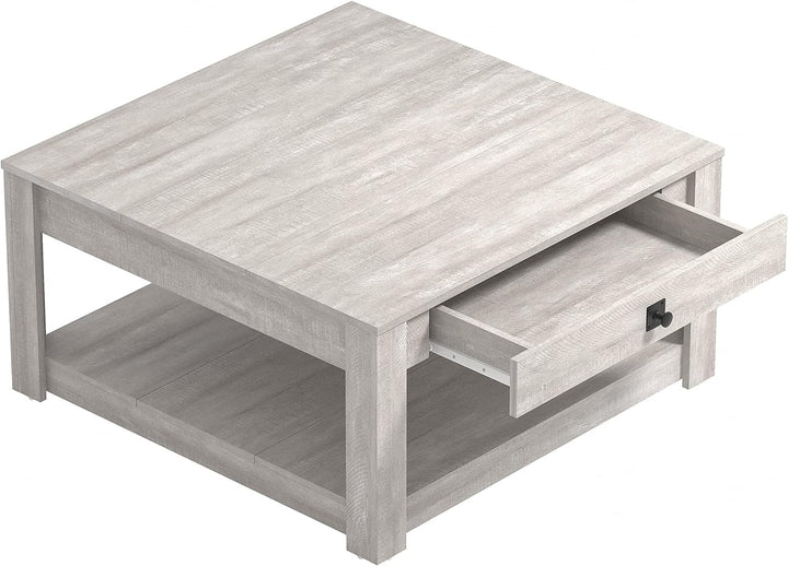 Galano Philia Modern Rectangular Coffee Table, Dusty Grey Oak