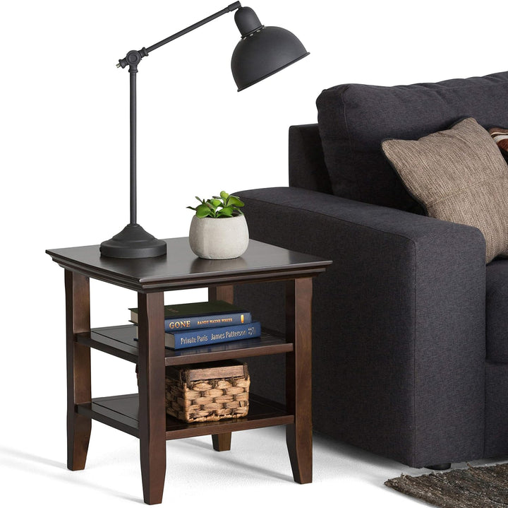 Acadian 19" Square End Table Brunette Brown