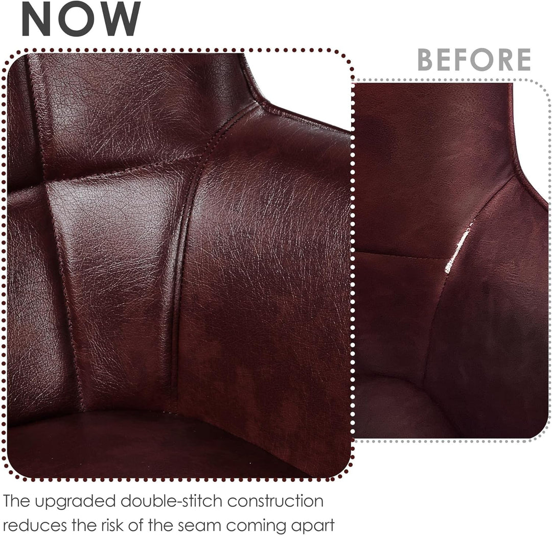 PU Leather Armchair, Mid-Century Accent Chair