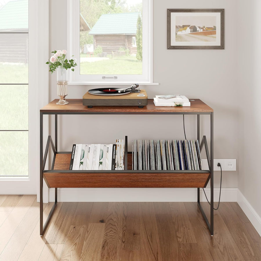 Industrial Millwork Console Table - 43" with Power & USB