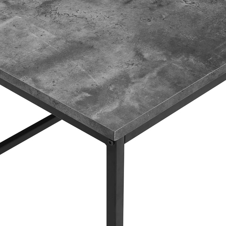 Concrete and Metal Accent Table, Open Rectangle Coffee Table