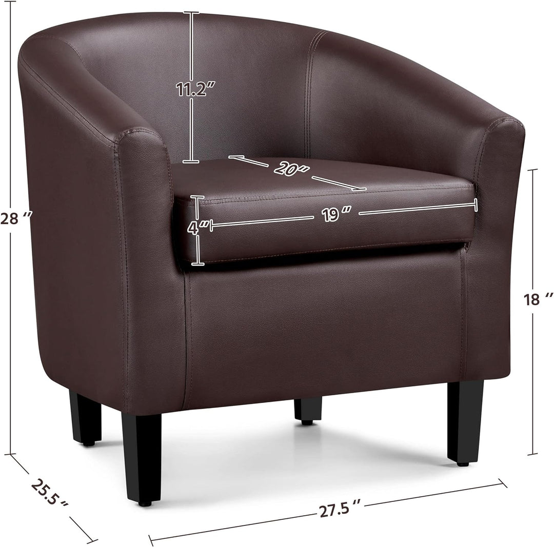 Leather Club Chair, Faux Leather Accent Chair