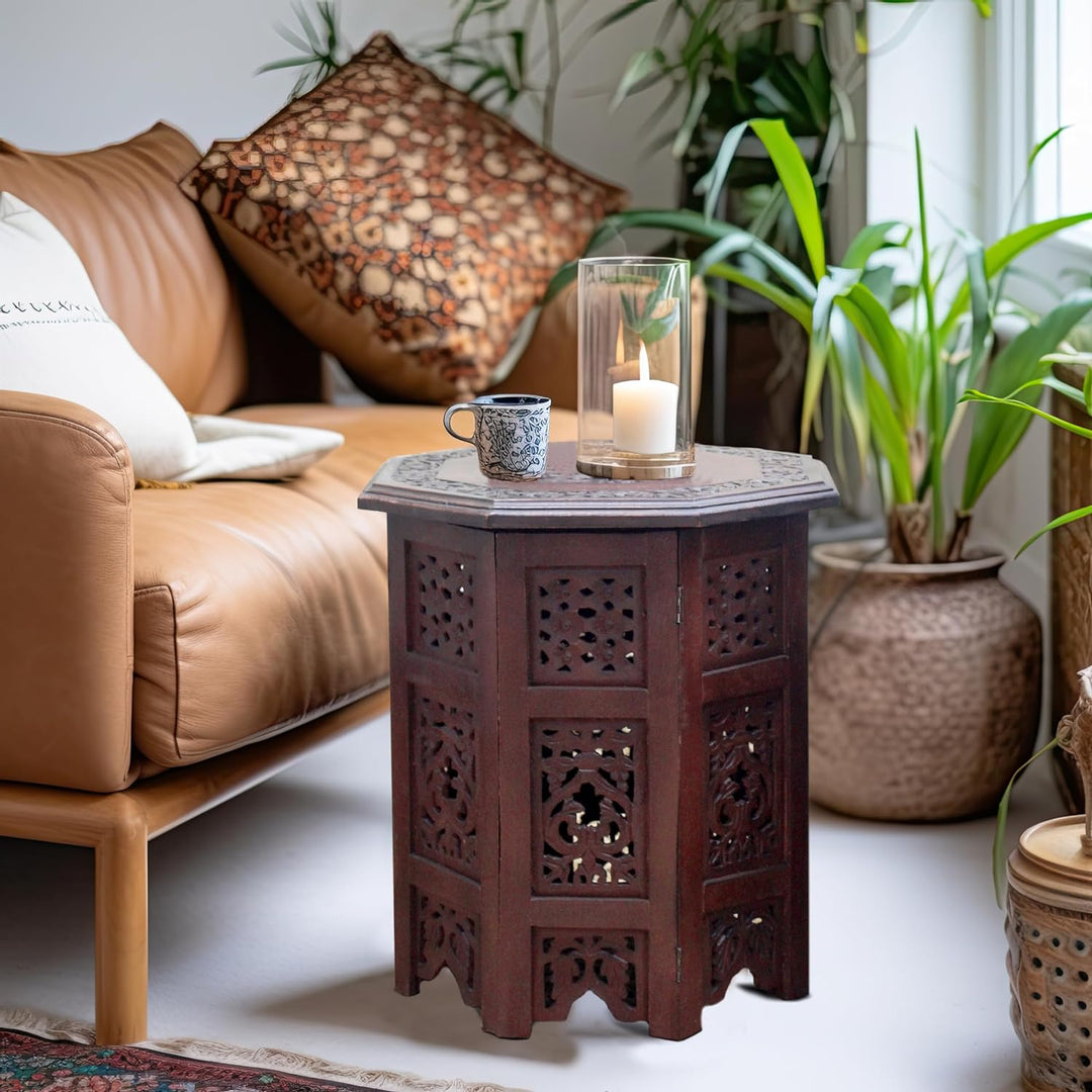 Solid Wood Accent End Table 18x18 Octagon