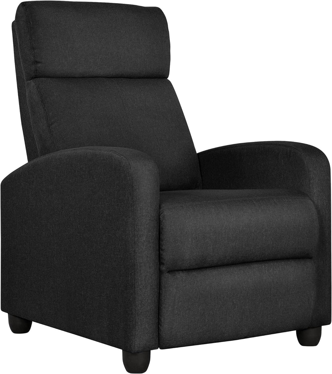 Fabric Recliner Chair Sofa Ergonomic Adjustable Matte Black