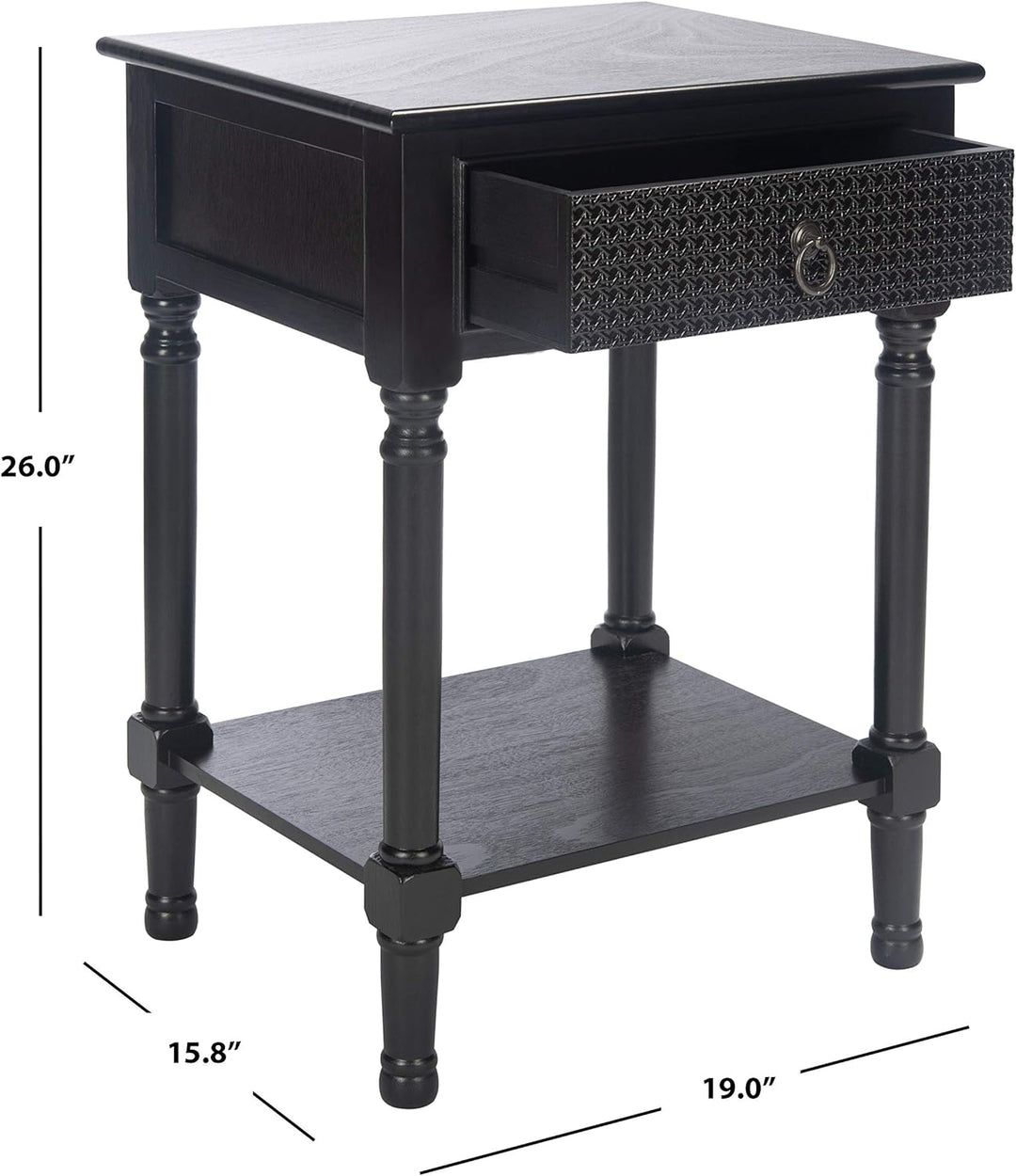 Haines Black 1-Drawer Accent Table