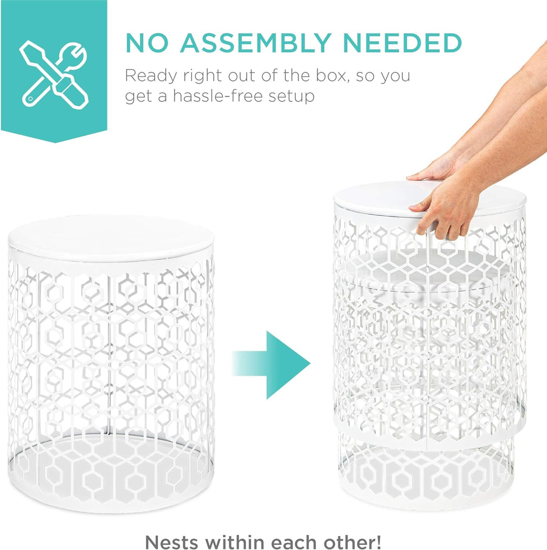 Metal Accent Table, Set of 2 - White