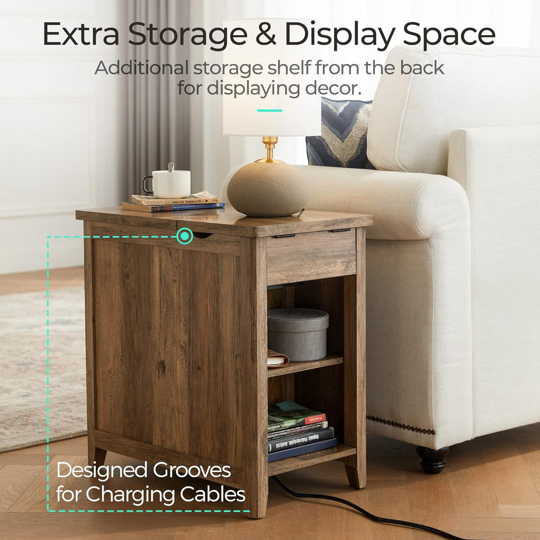 End Table with Charging Station, Side Table