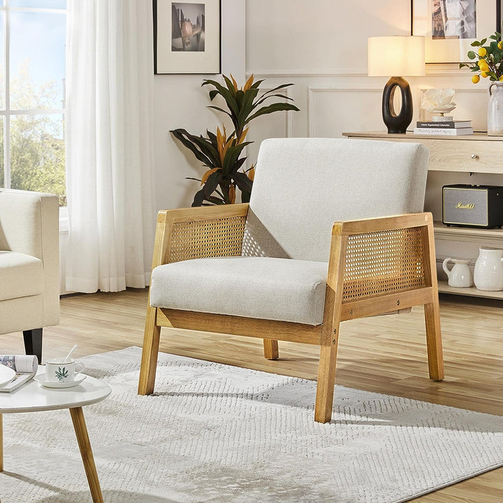 Accent Chair, Modern Armchair with Wood Legs