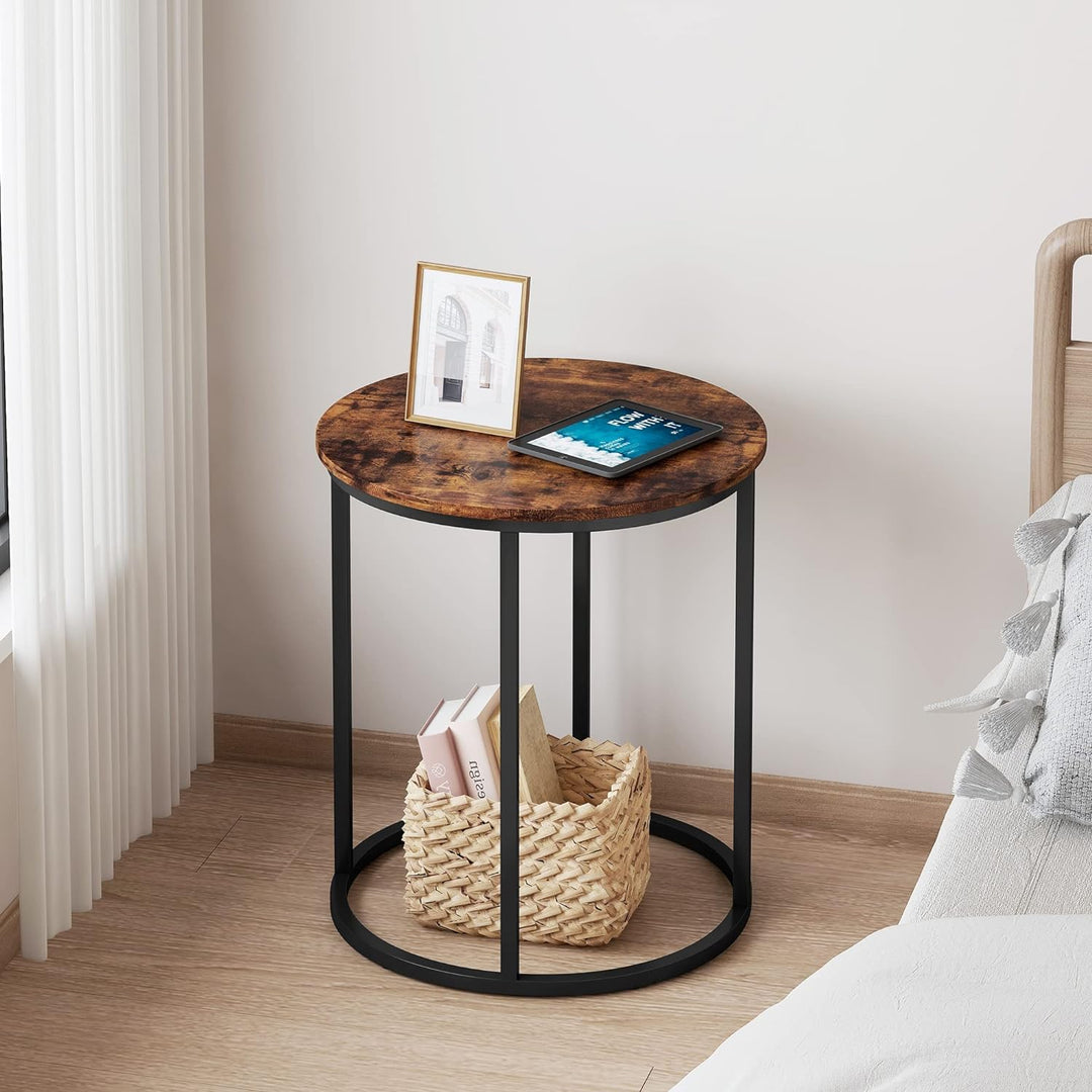 Round End Table, 20" Accent Small Side Table