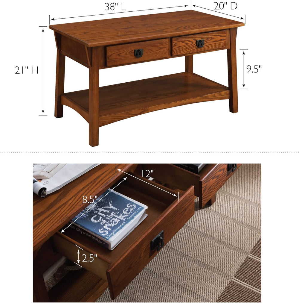 10055-RS Mission Coffee Table, Russet