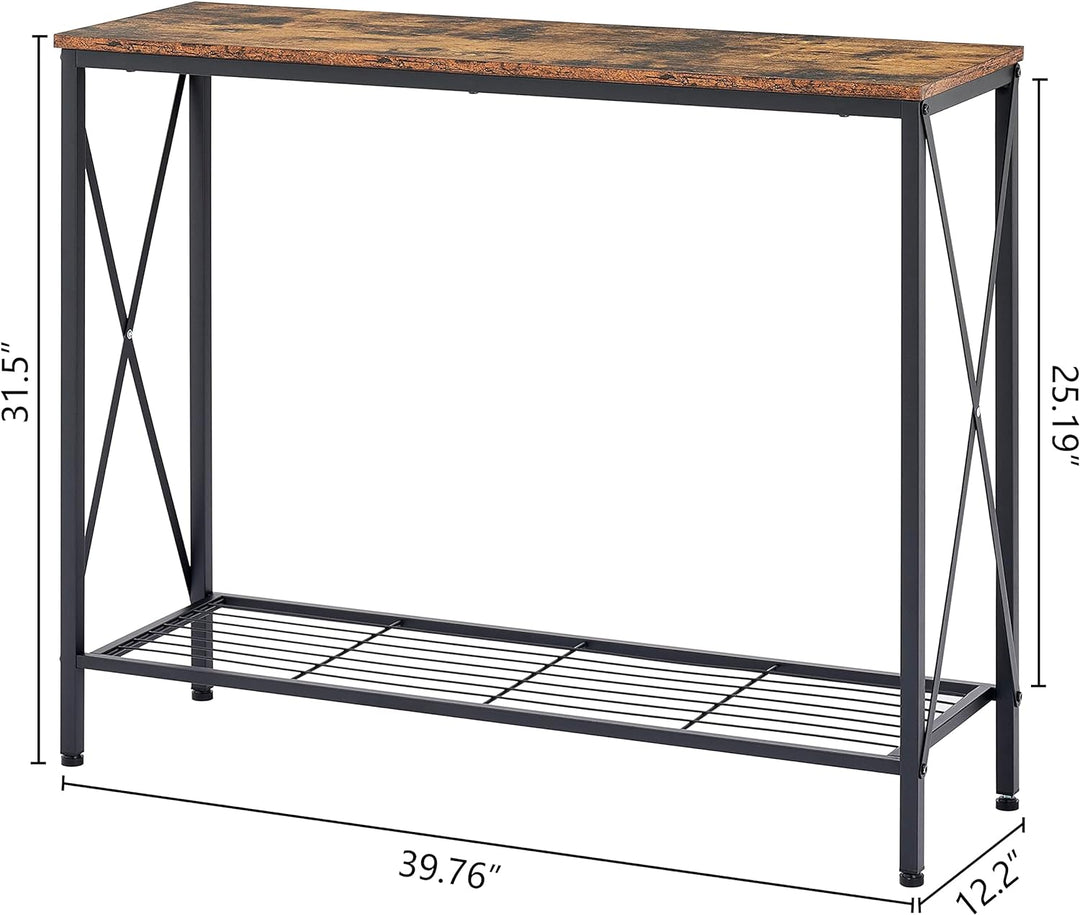 Console Table, 2 Tier Entryway Table, Rustic