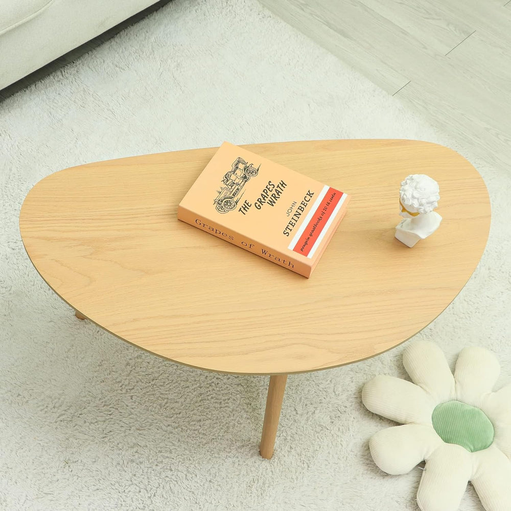 Small Oval Coffee Table, Mid-Century Modern, Minimalist