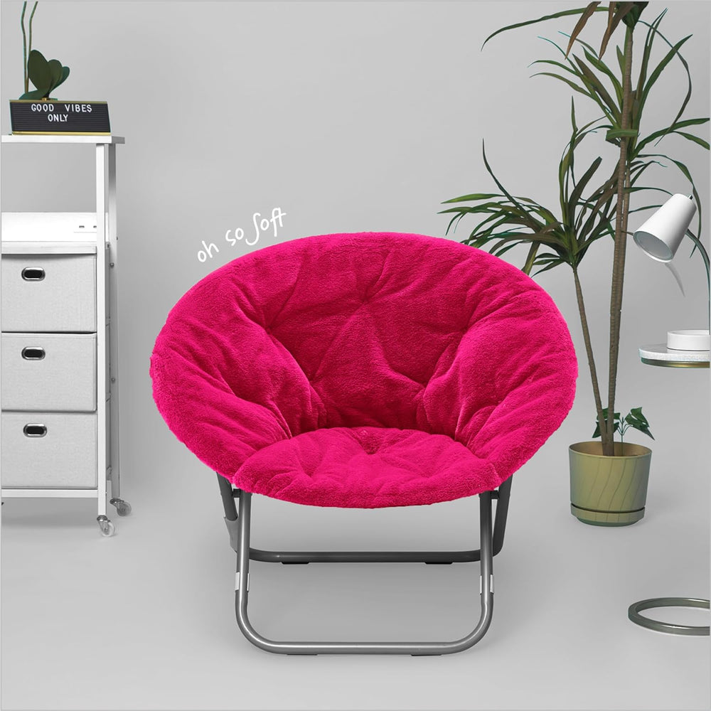 Faux Fur Saucer Chair, Pink