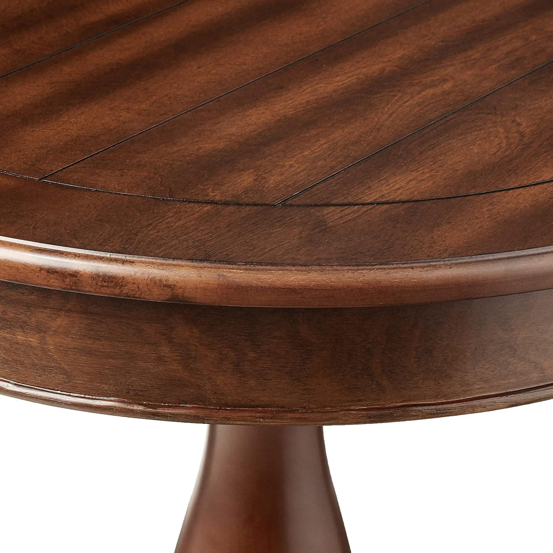 Rene Round Wood Pedestal Side Table