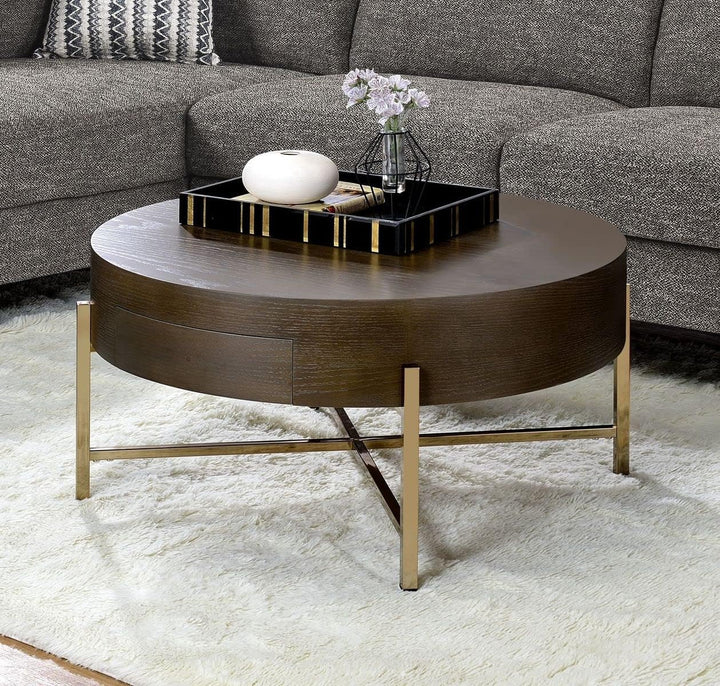 Farmhouse Coffee Table, Modern Circle Coffee Table, Solid Oak