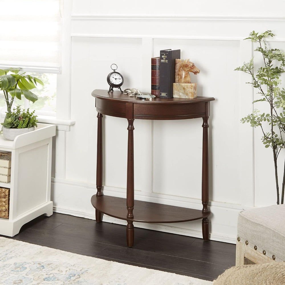 Simplify Half Round Accent Table, Walnut