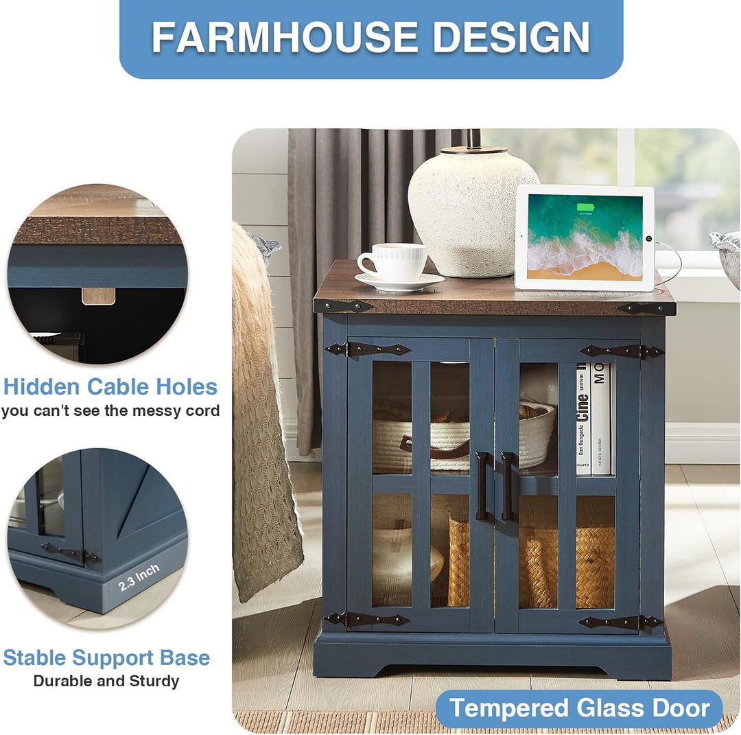 Farmhouse End Table with Charging Station, 24