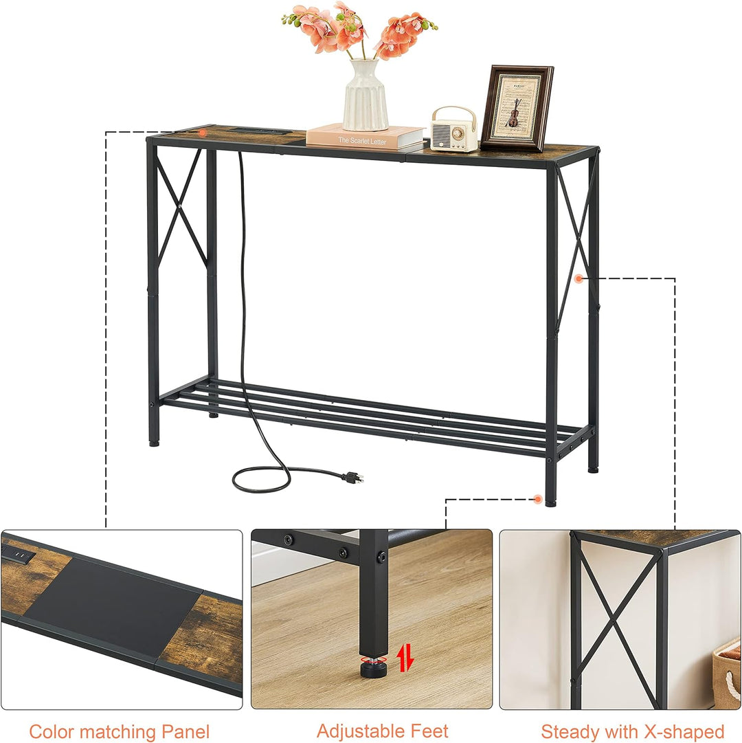 Console Table w/ Charging Station, 41.8" Entryway