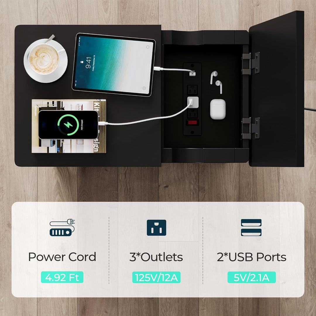 End Table with Charging Station, Side Table