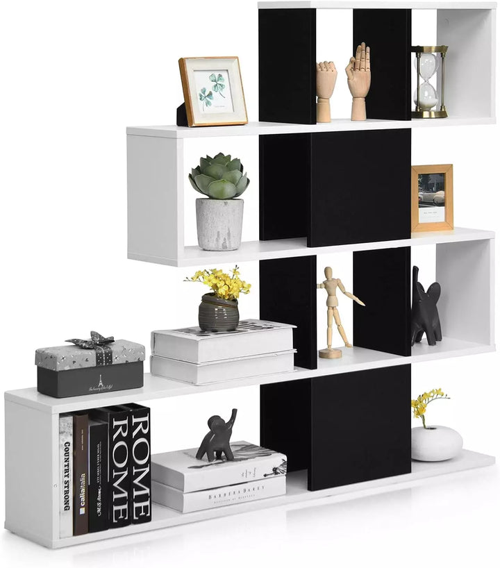 8 Cubes Bookshelf, Modern Ladder Corner Bookcase, 47 x 8 x 43 Inch