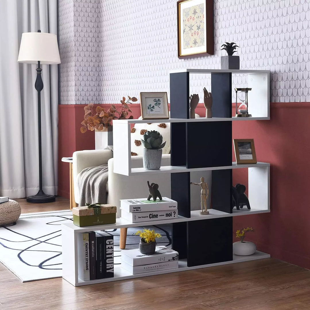 8 Cubes Bookshelf, Modern Ladder Corner Bookcase, 47 x 8 x 43 Inch